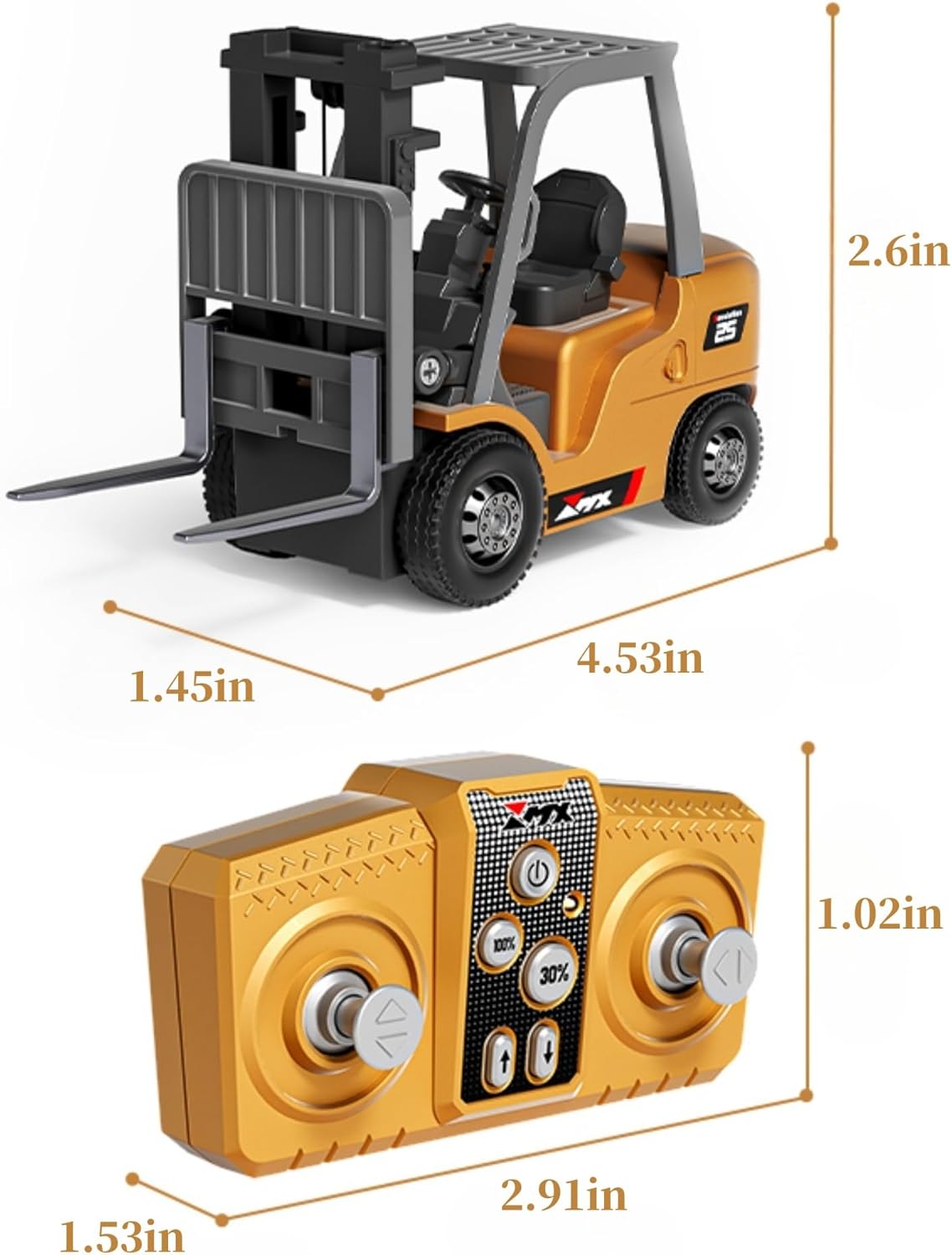 🚜 1:64 Premium Alloy Mini RC Construction Set – Forklift, Excavator & Dump Truck